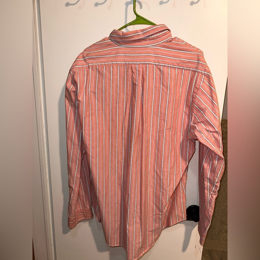 Ralph Lauren peach striped 100% cotton button up Men’s XL - Picture 8 of 8